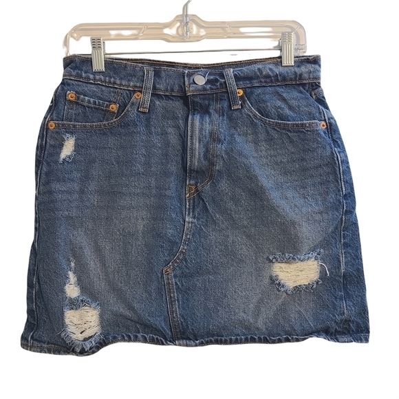 Levi's | Women's Distressed Denim Mini Skirt (Size 29) - Picture 1 of 15